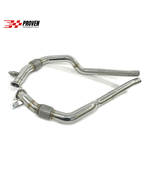Audi C8, RS6/RS7 Stainless Steel Resonator Delete Mid Pipe