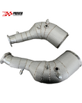 Load image into Gallery viewer, Audi C8, RS6/RS7 Catted Downpipe With Heatshield