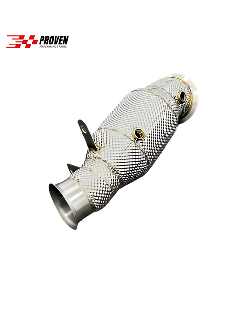 BMW F87, M2 (S55) Catted Downpipe With Heat Shield