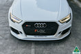 Load image into Gallery viewer, Flow Design RS3 8V Sedan Facelift Front Lip Splitter & Stainless Steel Mounting Brace