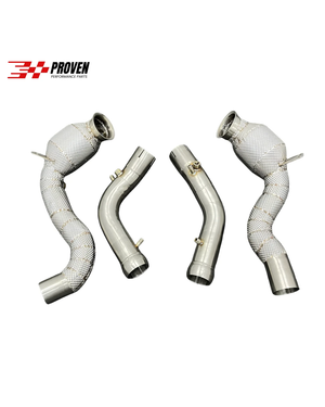 Mercedes Benz W213, E63/E63s AMG Catted Downpipe With Heatshield