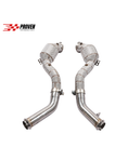 Load image into Gallery viewer, Mercedes Benz X253/C253, GLC63/GLC63s AMG Catted Downpipes With Heatshield
