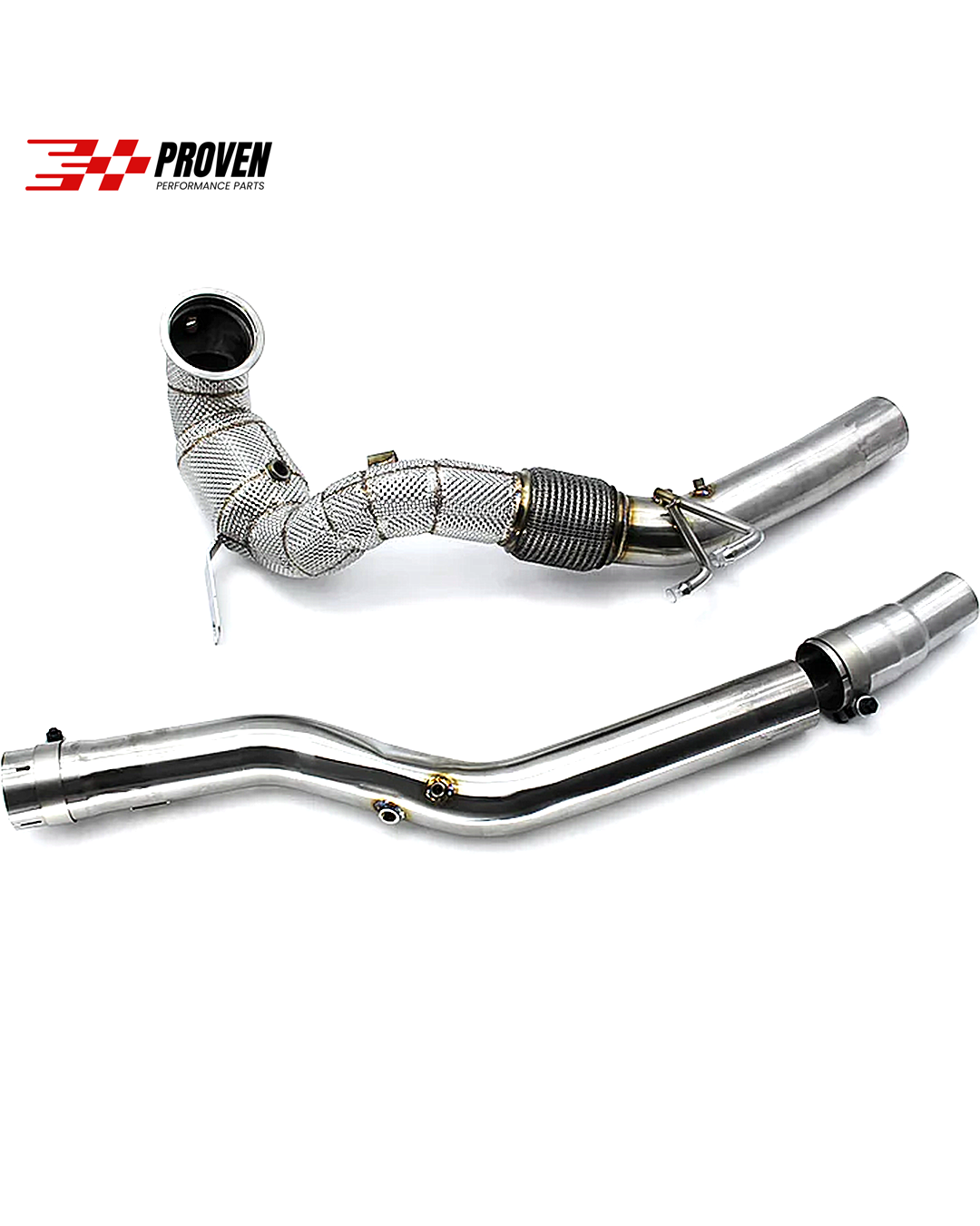 Volkswagen MK8 Golf R catted downpipe with heatshield