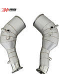 Load image into Gallery viewer, Audi C8, RS6/RS7 Catted Downpipe With Heatshield
