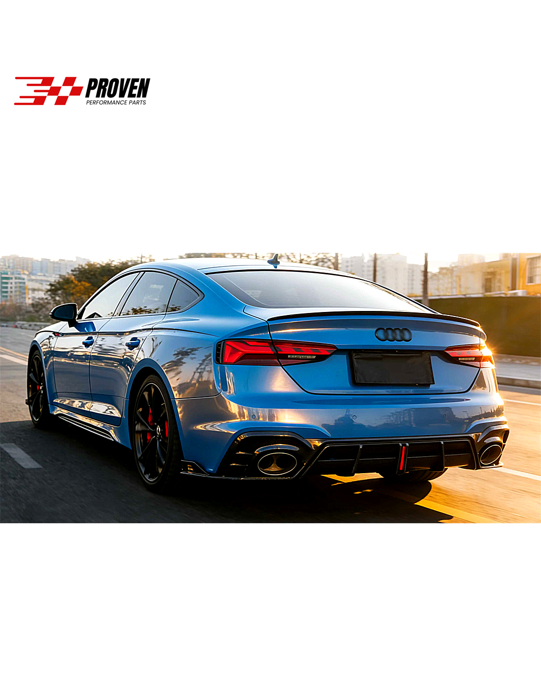 Audi B9.5, RS5 Carbon Fibre AE Style Rear Diffuser With LED Light