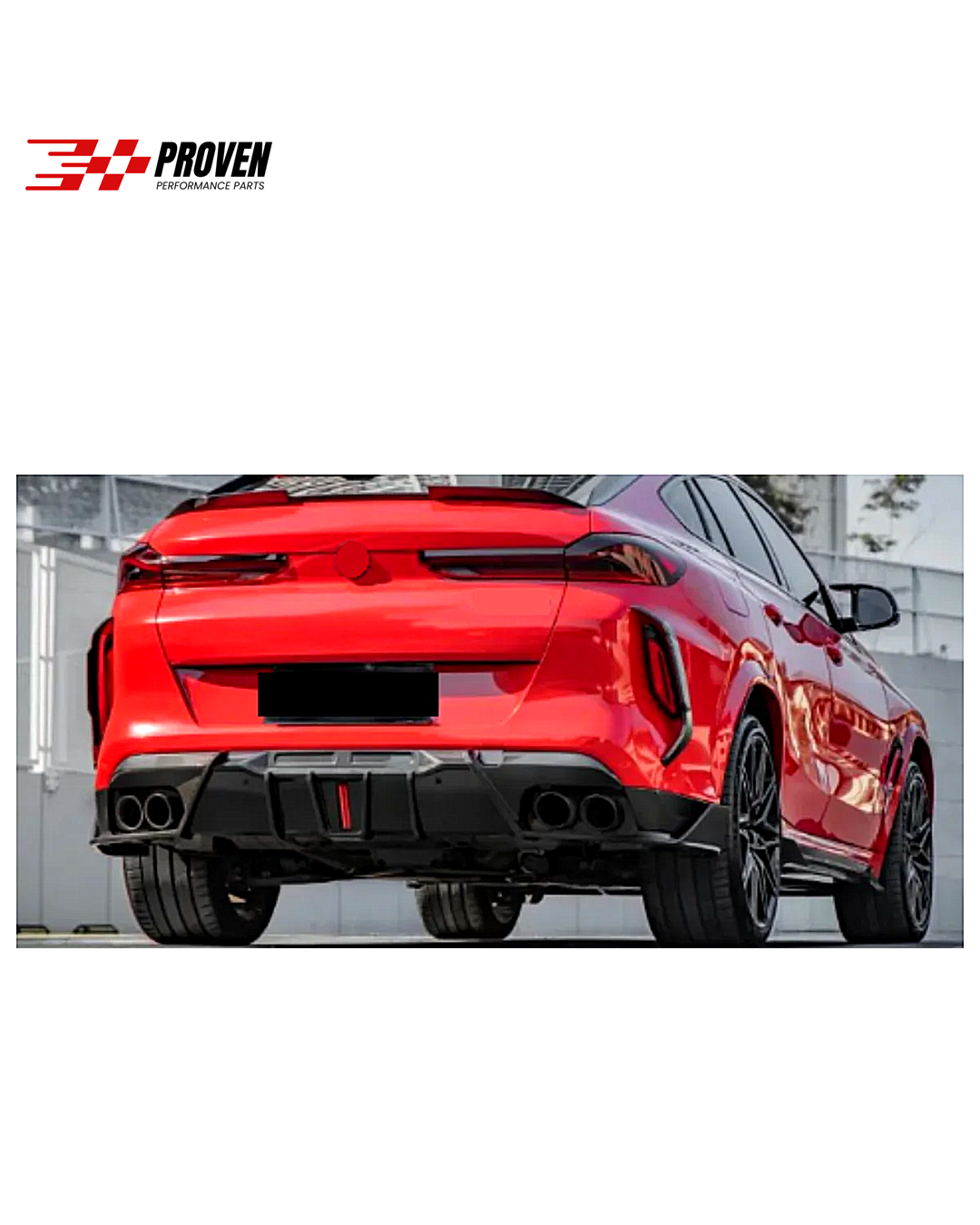 BMW F96, X6M Carbon Fibre SQ Style Rear Diffuser With Brake Light