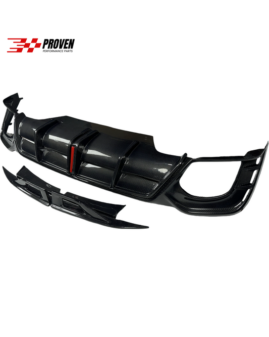 Audi B9.5, RS5 Carbon Fibre AE Style Rear Diffuser With LED Light