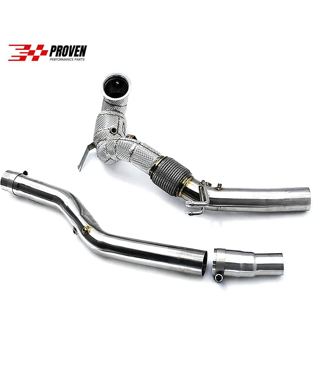 Volkswagen MK8 Golf R catted downpipe with heatshield