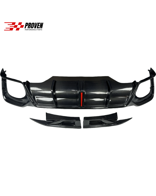 Audi B9.5, RS5 Carbon Fibre AE Style Rear Diffuser With LED Light