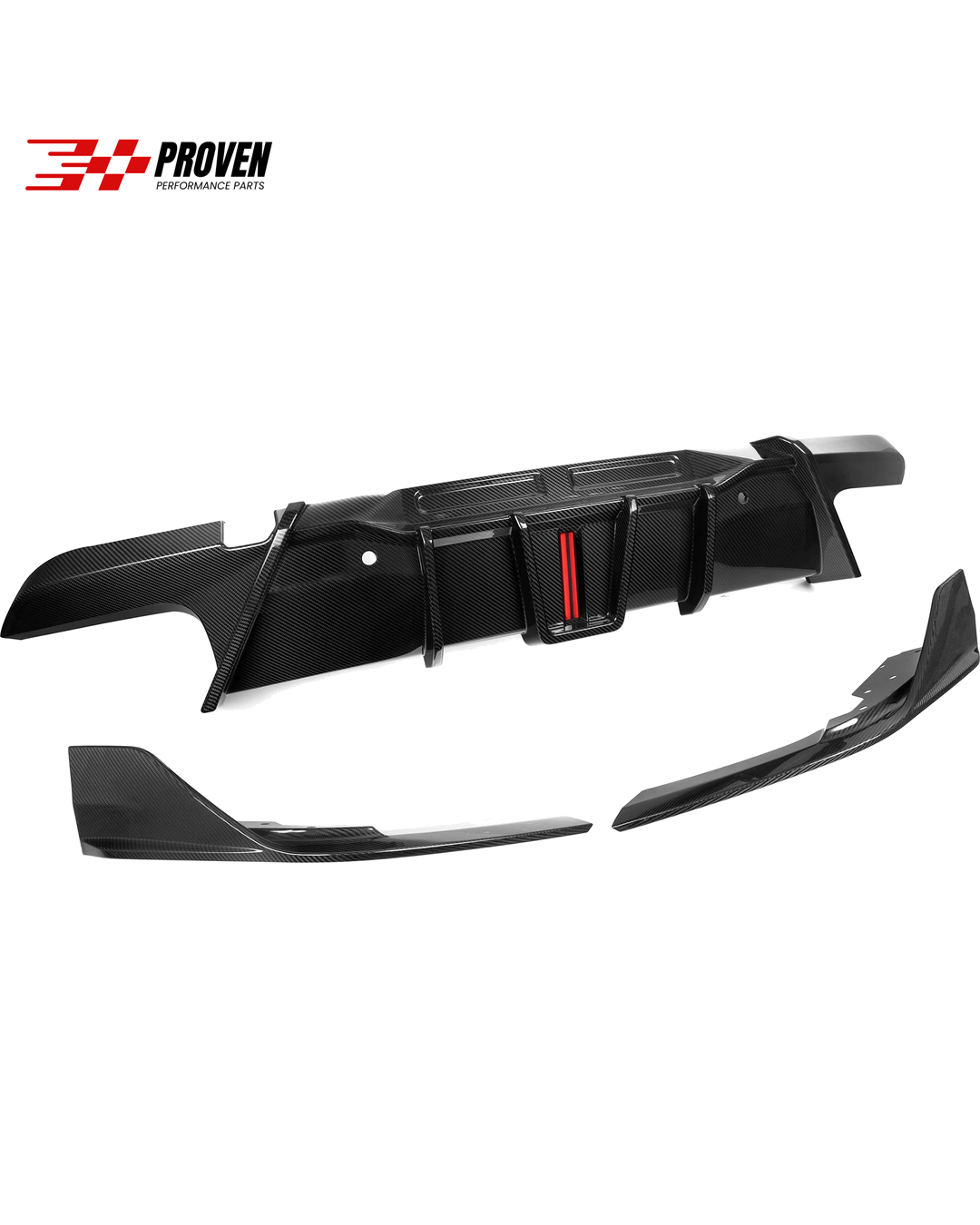BMW F96, X6M Carbon Fibre SQ Style Rear Diffuser With Brake Light