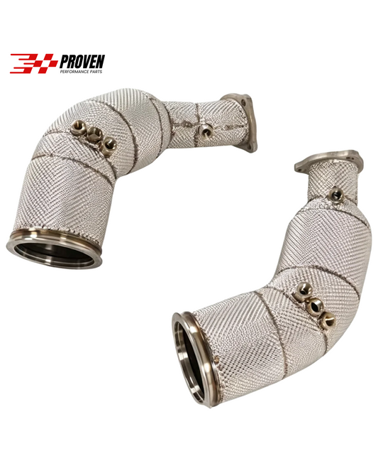 Audi B9 B9.5 RS4 RS5 catless downpipe with heatshield