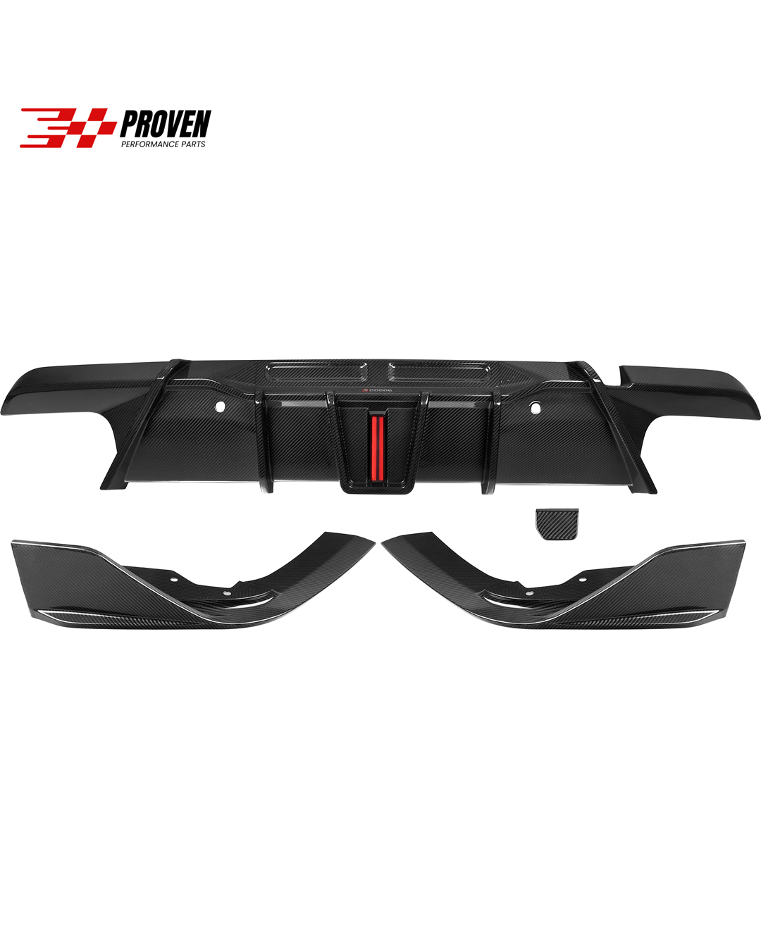 BMW F96, X6M Carbon Fibre SQ Style Rear Diffuser With Brake Light