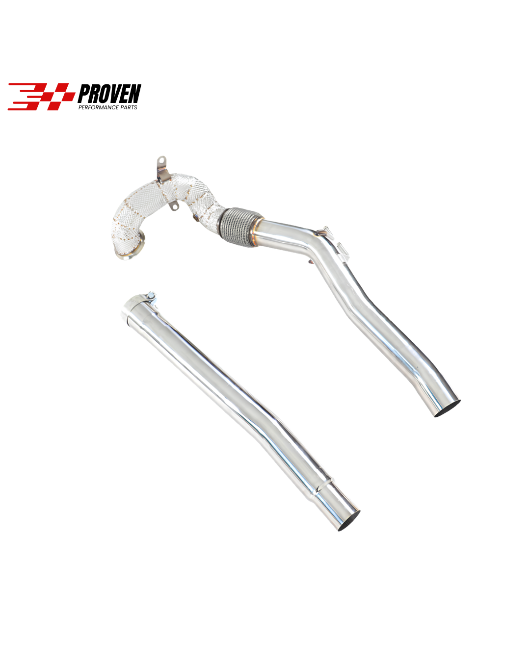 Volkswagen MK7, 7.5 Golf R 3.0” Catted Downpipe With Heat Shield