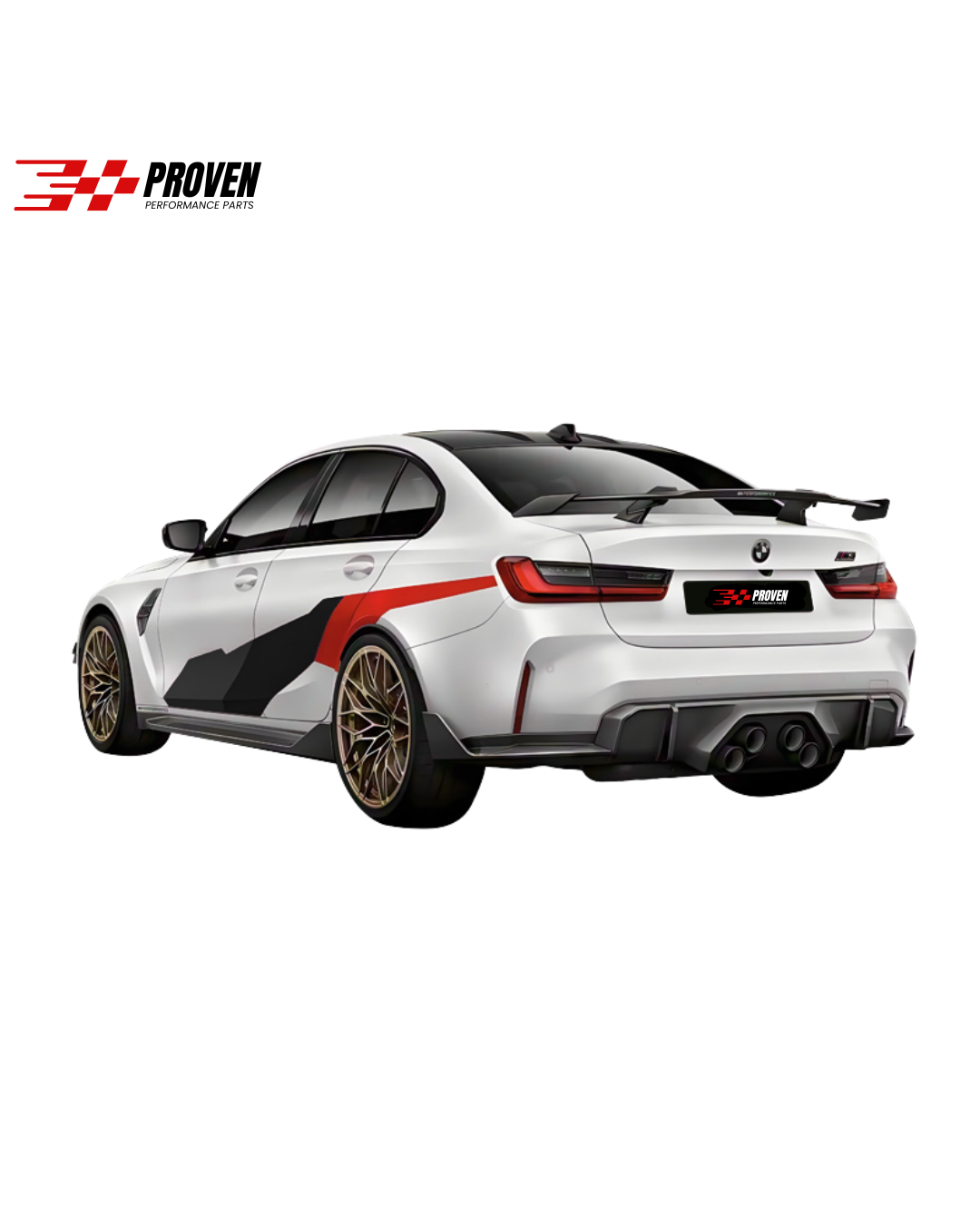 BMW G80/G82, M3/M4 Prepreg Carbon Fiber Body Kit Rear Bumper Side Splitter Aero