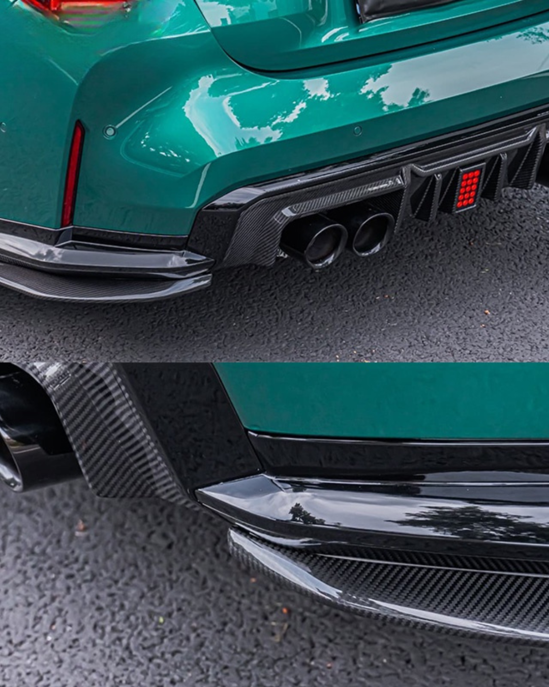 BMW G80/G82, M3/M4 Carbon Fiber Body Kit Rear Bumper Side Splitter V.2