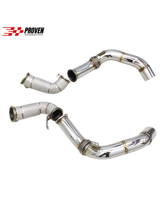 BMW F90 M5 Catless Downpipe With Heat Shield