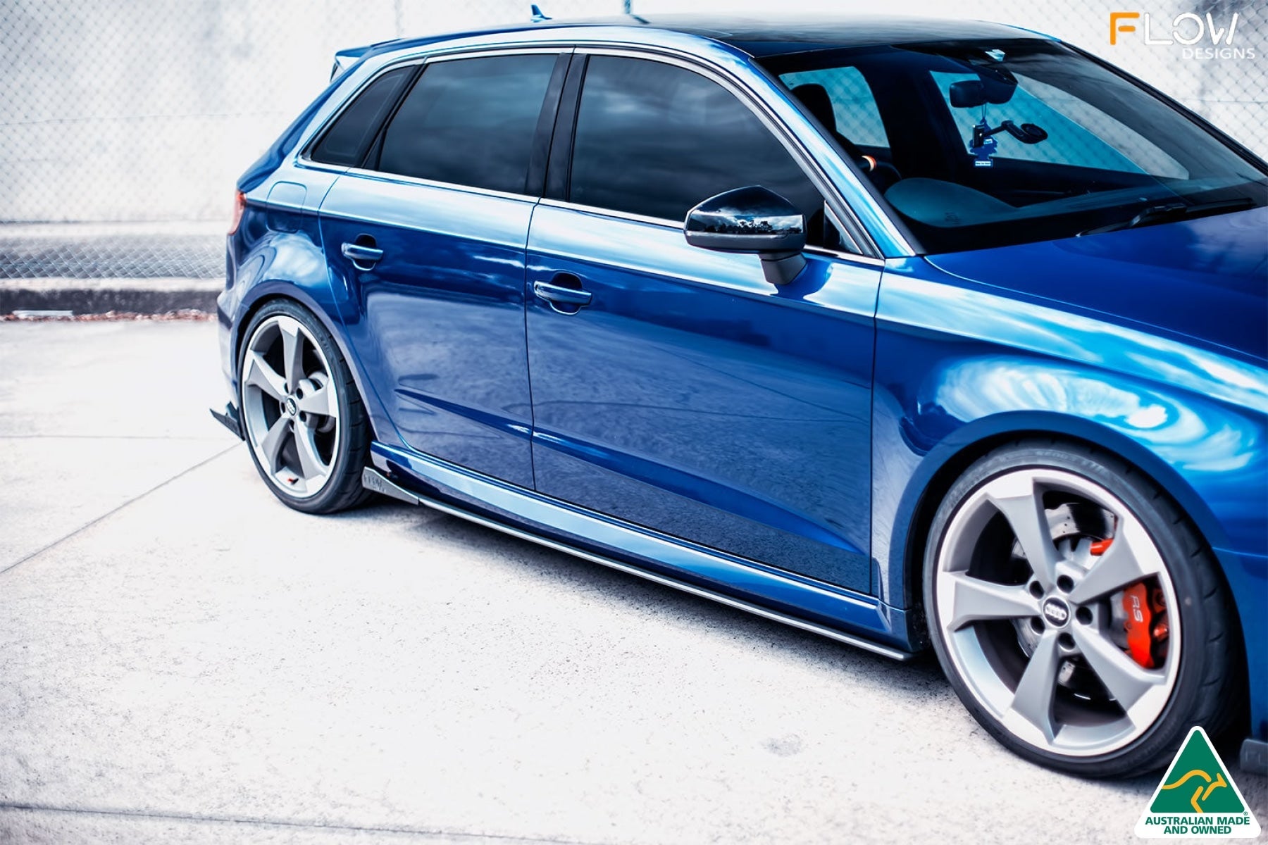 Flow Design RS3 8V Sportback (Pre-Facelift) Side Skirt Splitters V3 (Pair)
