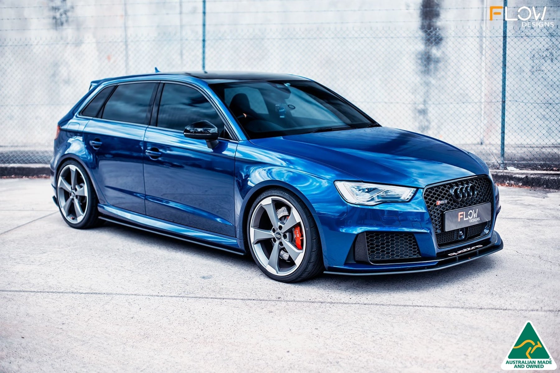 Flow Design RS3 8V Sportback (Pre-Facelift) Side Skirt Splitters V3 (Pair)