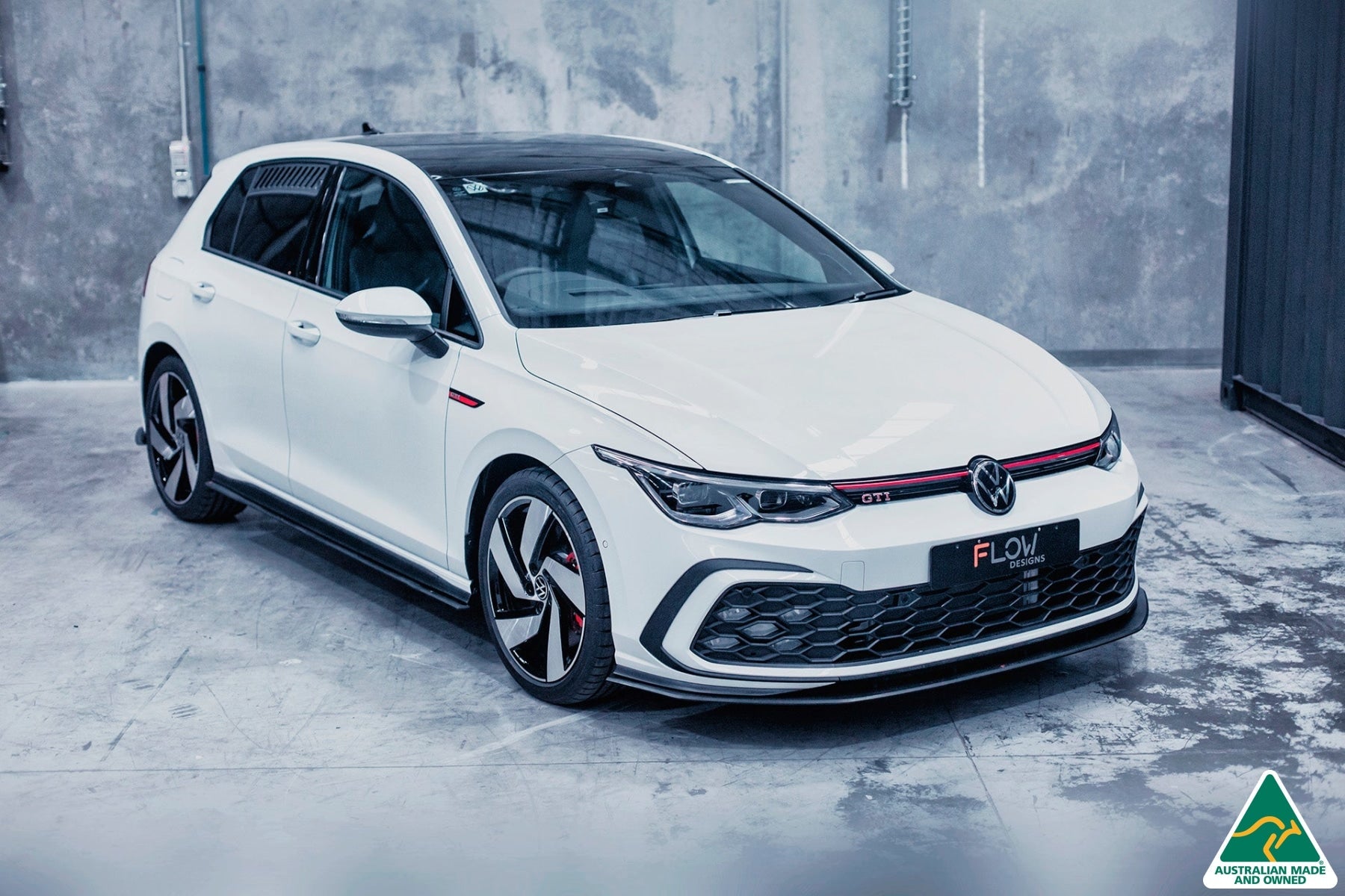 Flow Design MK8 Golf GTI Front Lip Splitter Extensions (Pair)