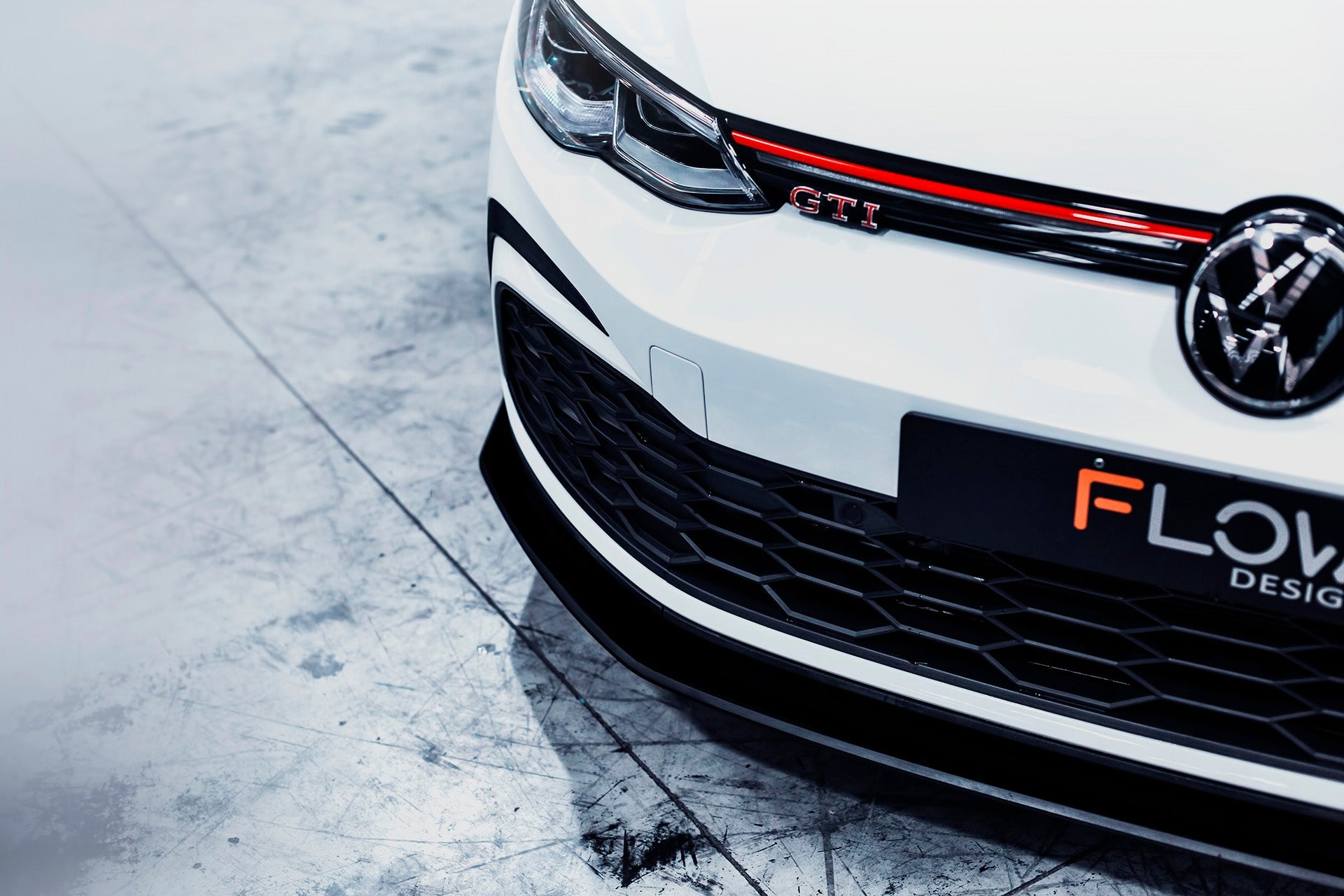 Flow Design MK8 Golf GTI Front Lip Splitter & Bumper Reinforcement Plate