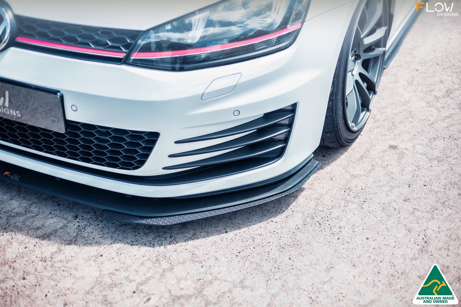 Flow Design MK7 Golf GTI Front Lip Splitter & Bumper Reinforcement Bracket