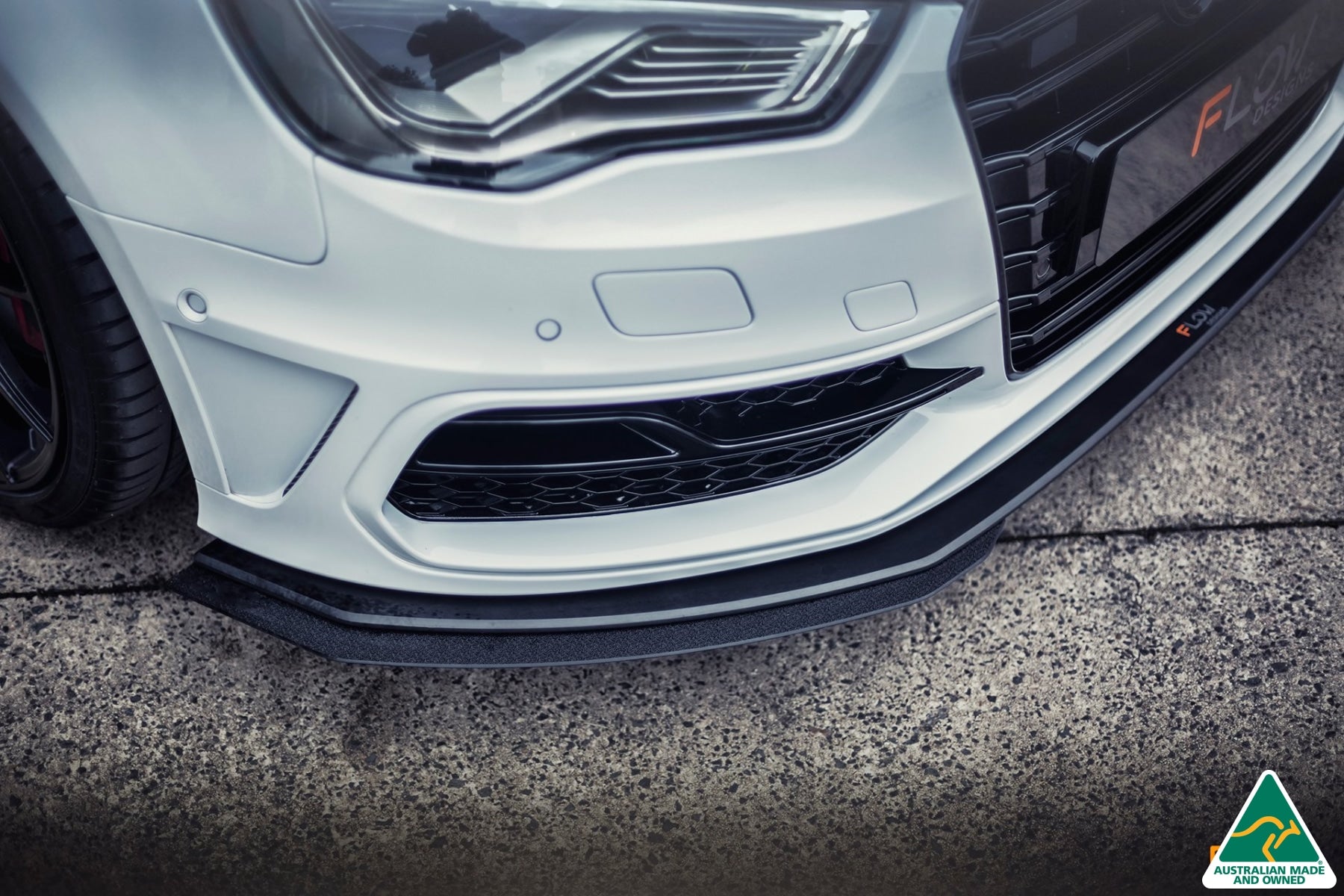 Flow Design S3 8V Pre-Facelift Sportback Front Lip Splitter V3