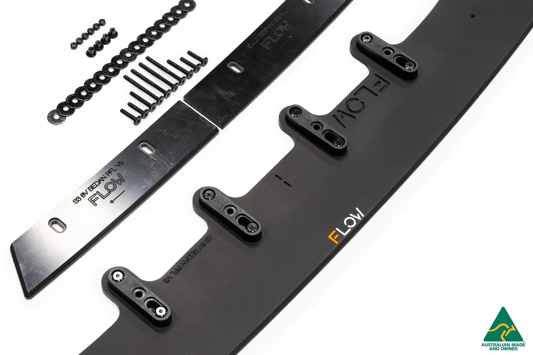Flow Design S3 8V Sedan Pre-Facelift Front Lip Splitter V3 & Mounting Brace