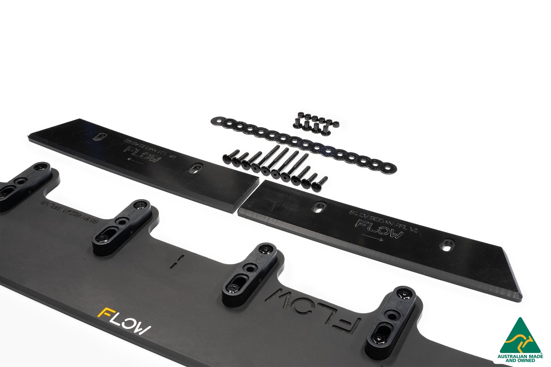 Flow Design S3 8V Sedan Pre-Facelift Front Lip Splitter V3 & Mounting Brace
