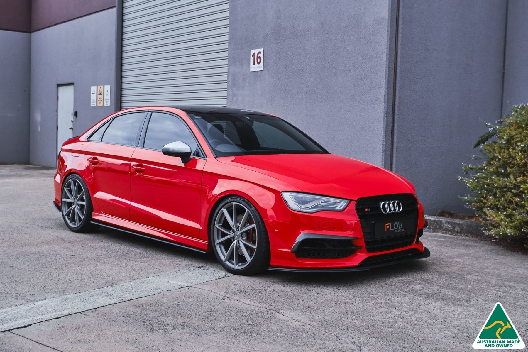 Flow Design S3 8V Sedan Pre-Facelift Front Lip Splitter Extensions (Pair)