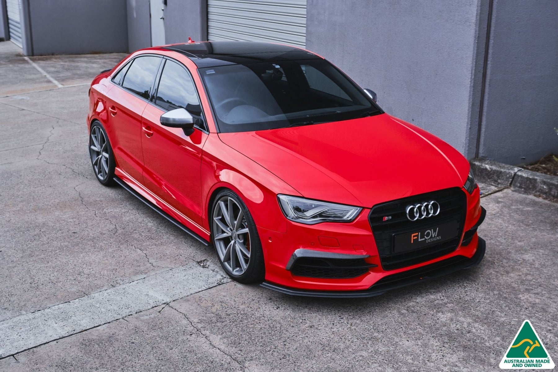 Flow Design S3 8V Sedan Pre-Facelift Front Lip Splitter Extensions (Pair)
