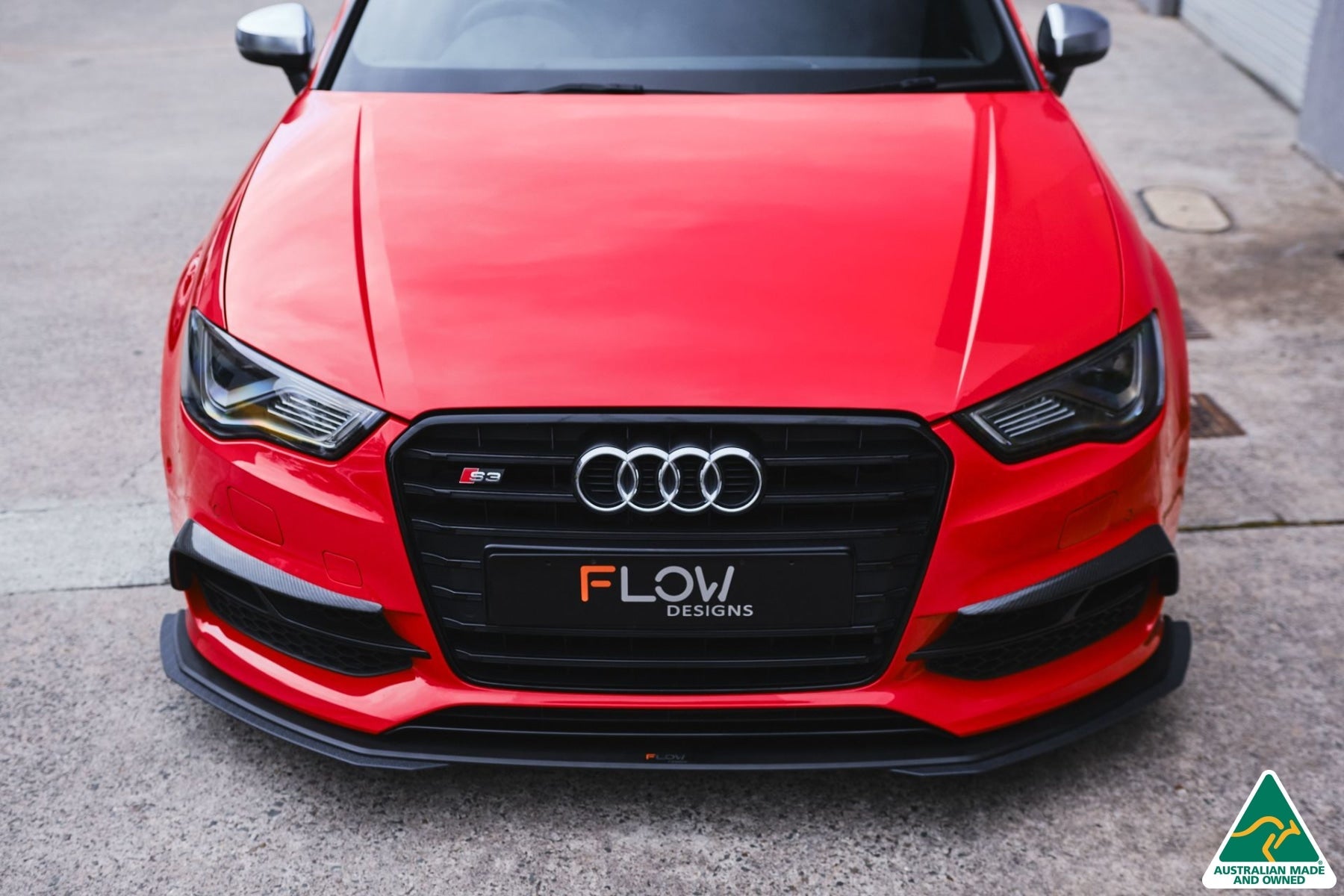 Flow Design S3 8V Sedan Pre-Facelift Front Lip Splitter Extensions (Pair)
