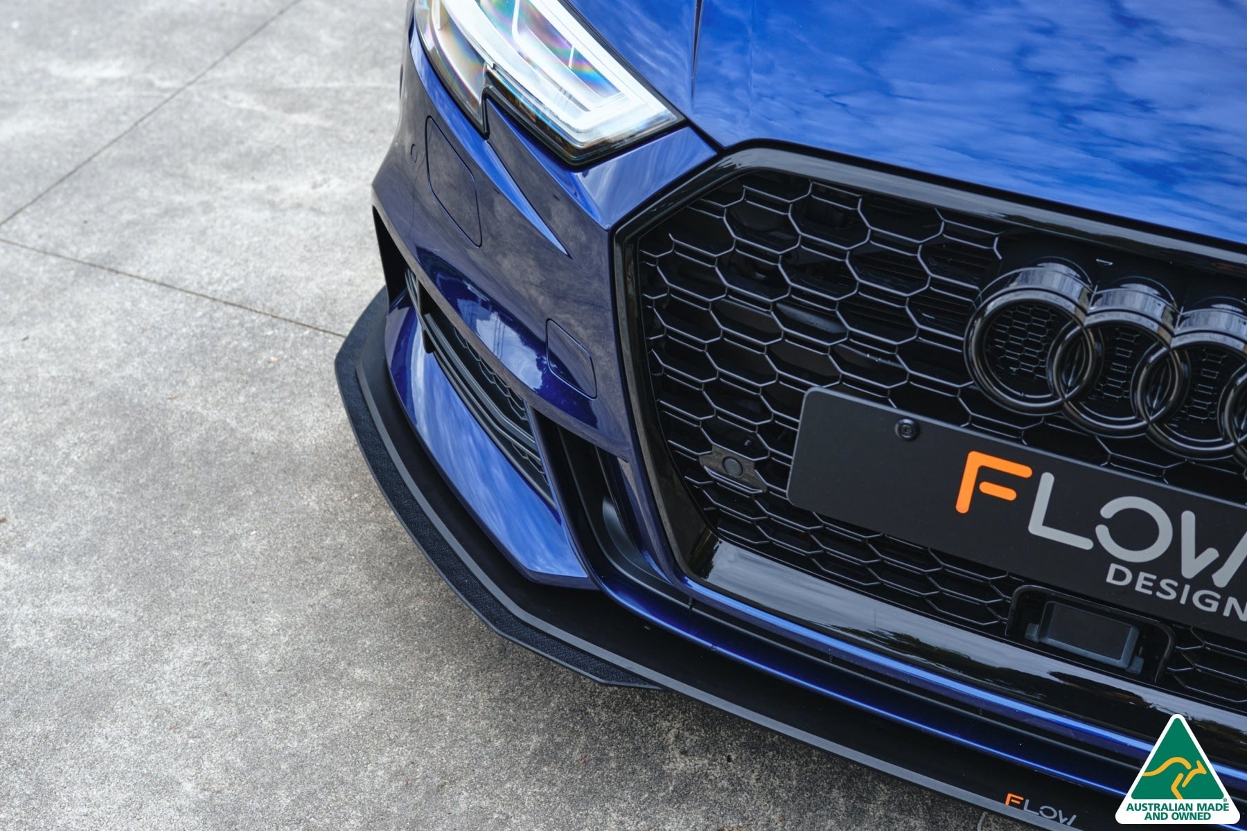 Flow Design S3 8V Sedan Facelift Front Lip Splitter Extensions (Pair)