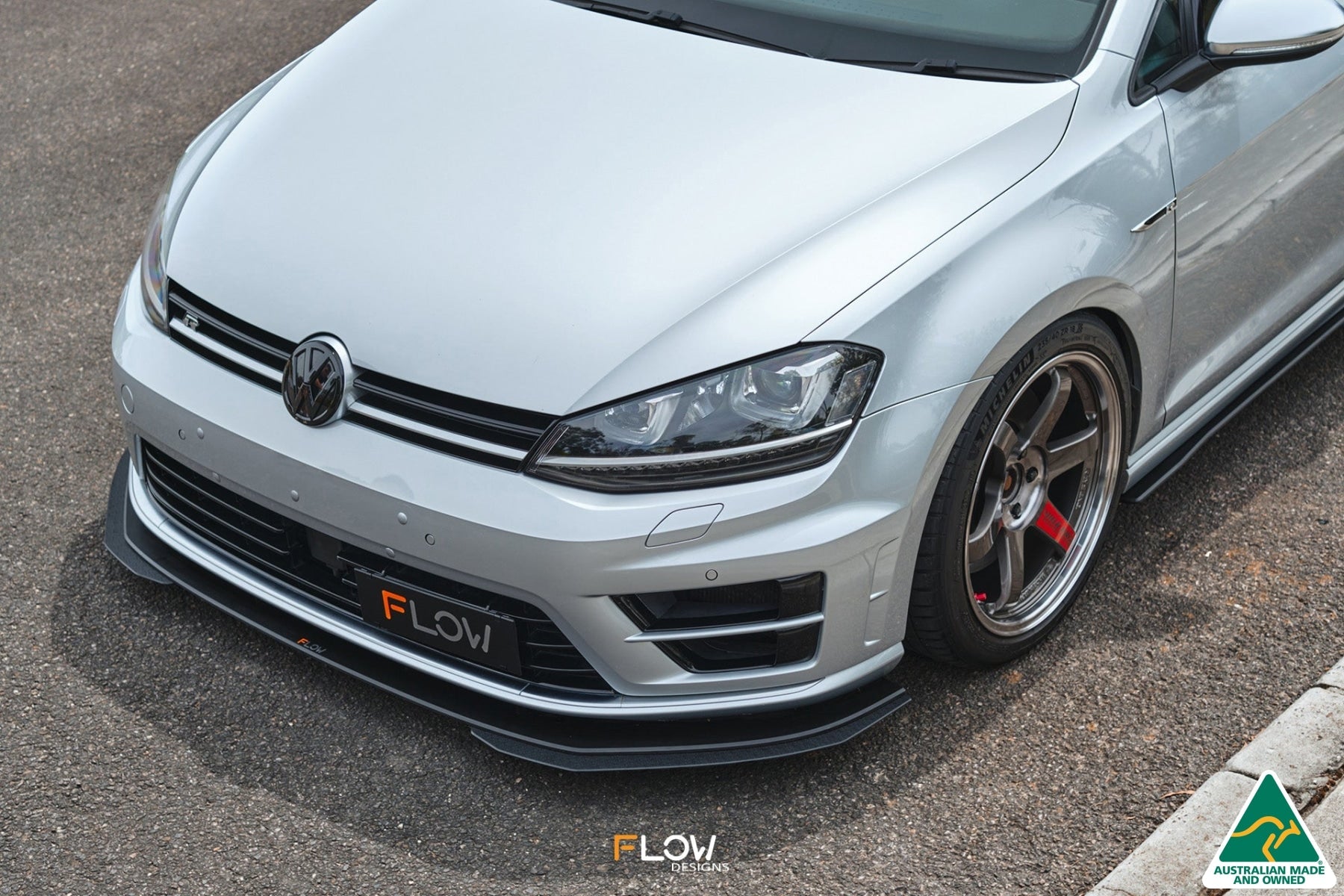 Flow Design MK7 Golf R (USDM) Chassis Mounted Front Lip Splitter V3
