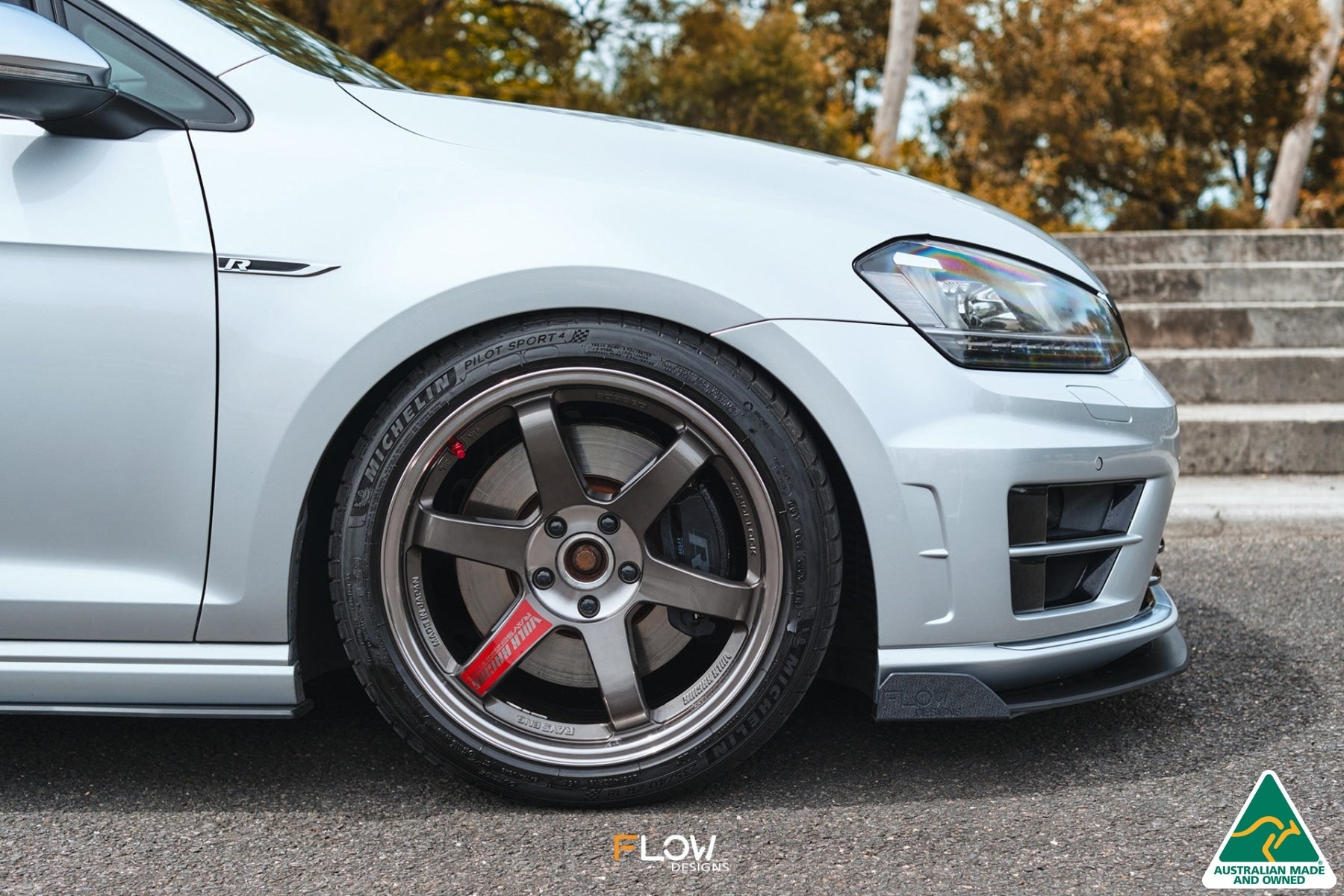 Flow Design MK7 Golf R (USDM) Chassis Mounted Front Lip Splitter V3