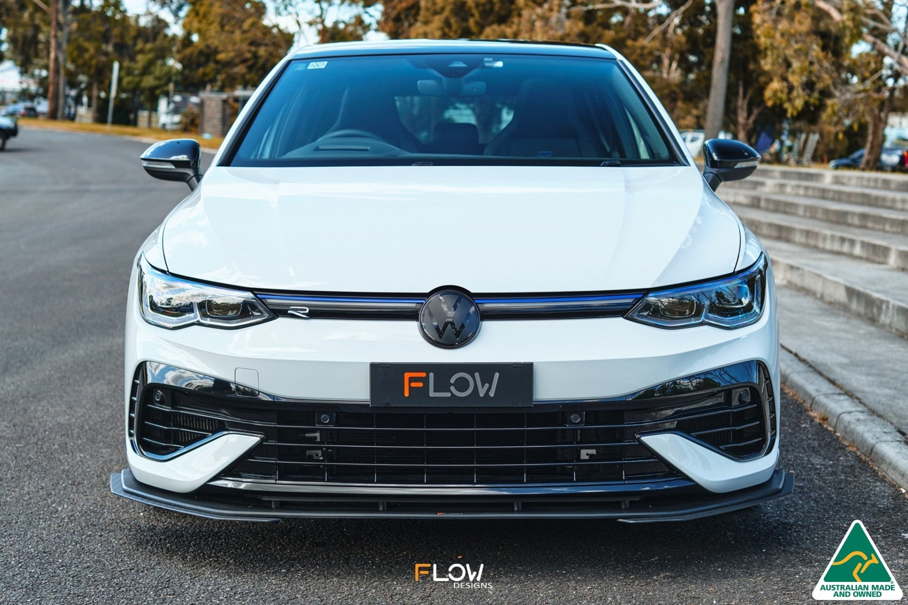 Flow Design MK8 Golf R Front Lip Splitter Extensions (Pair)