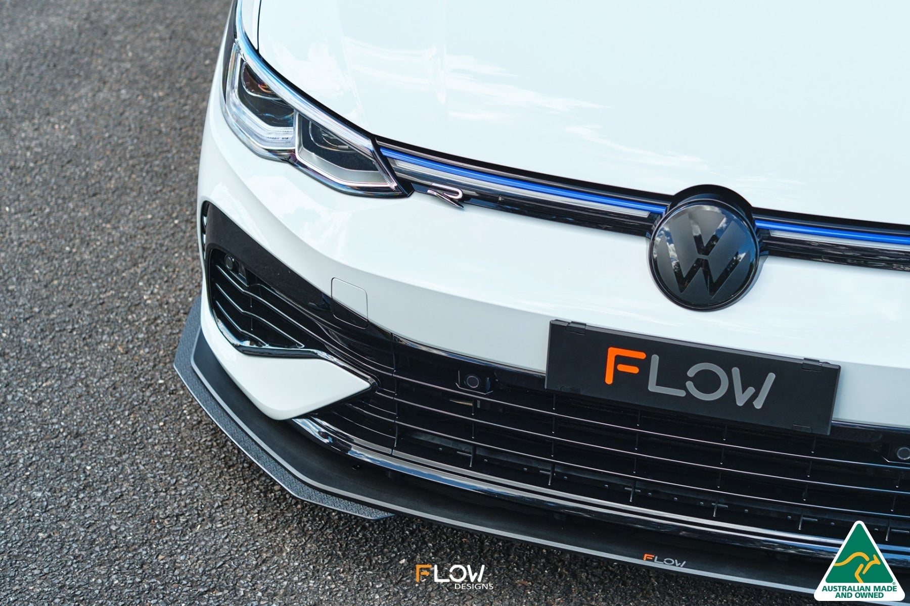 Flow Design MK8 Golf R Front Lip Splitter Extensions (Pair)