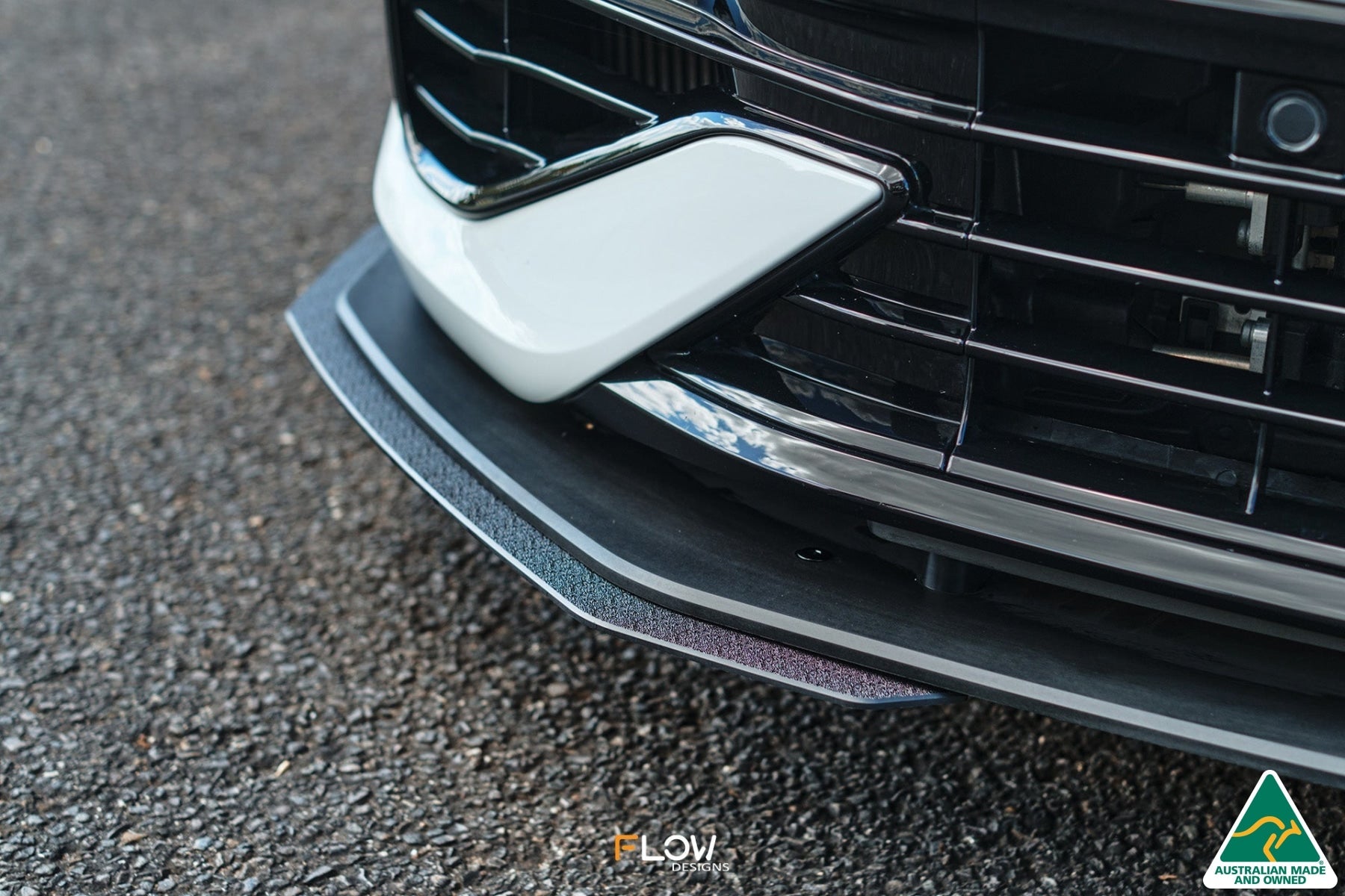 Flow Design MK8 Golf R Front Lip Splitter Extensions (Pair)