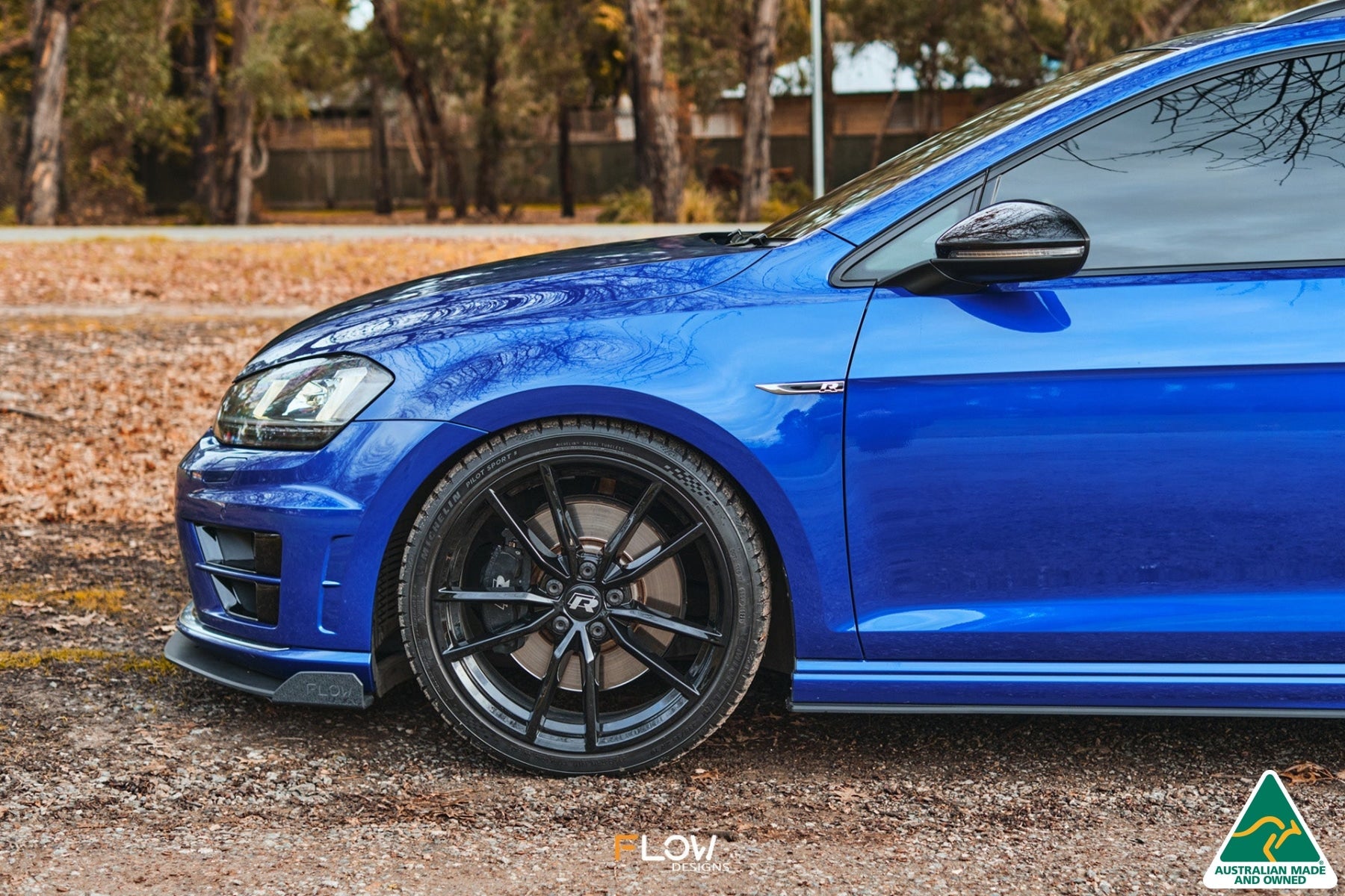Flow Design MK7 Golf R Wagon Front Lip Splitter Winglets (Pair)