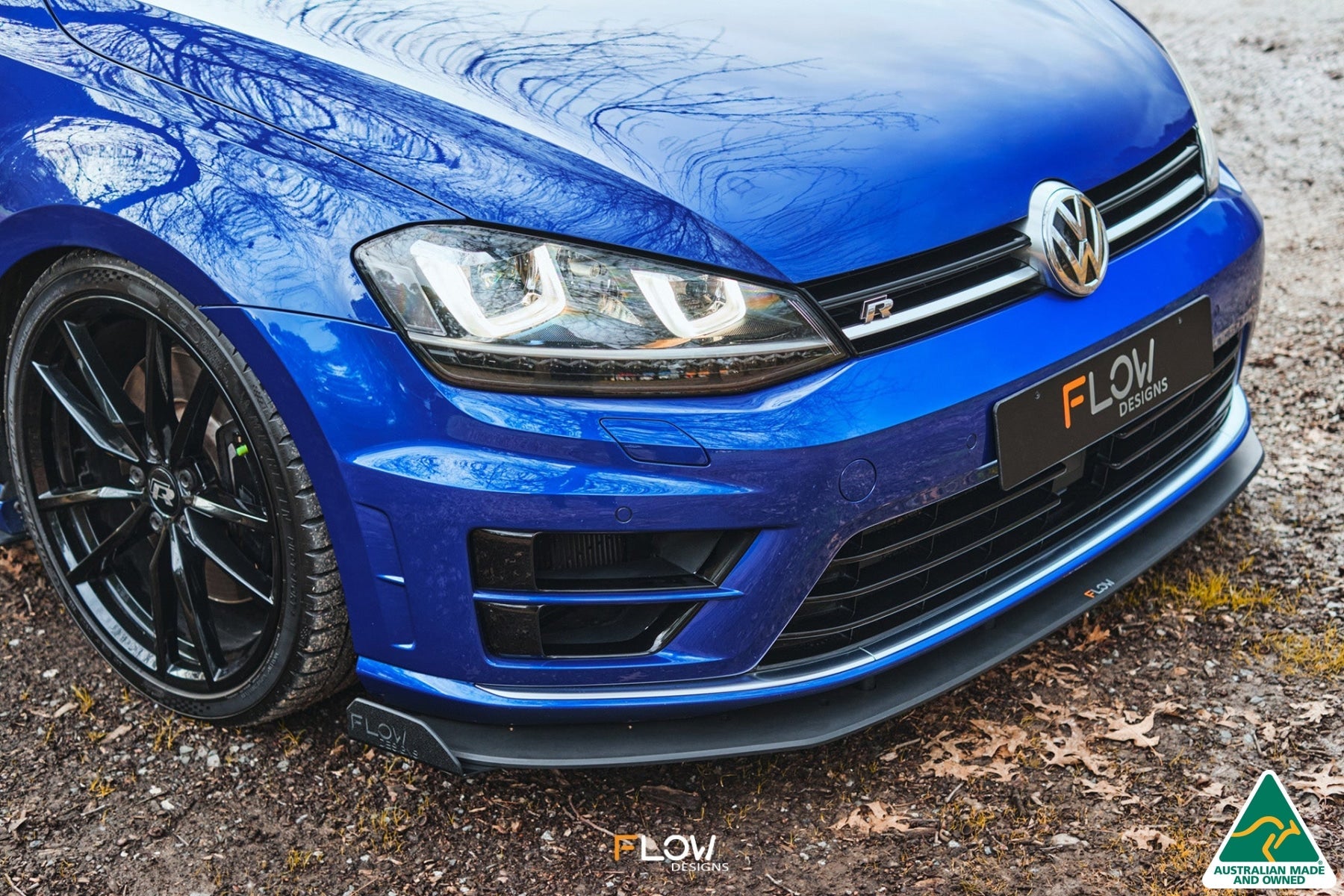 Flow Design MK7 Golf R Wagon Chassis Mounted Front Lip Splitter V3