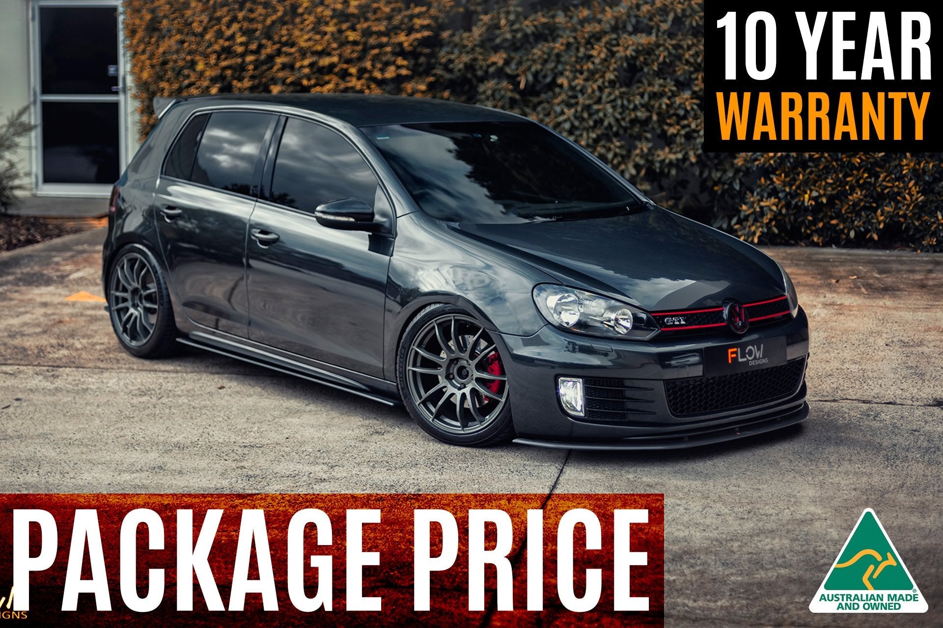 Flow Design MK6 Golf GTI Full Lip Splitter Set