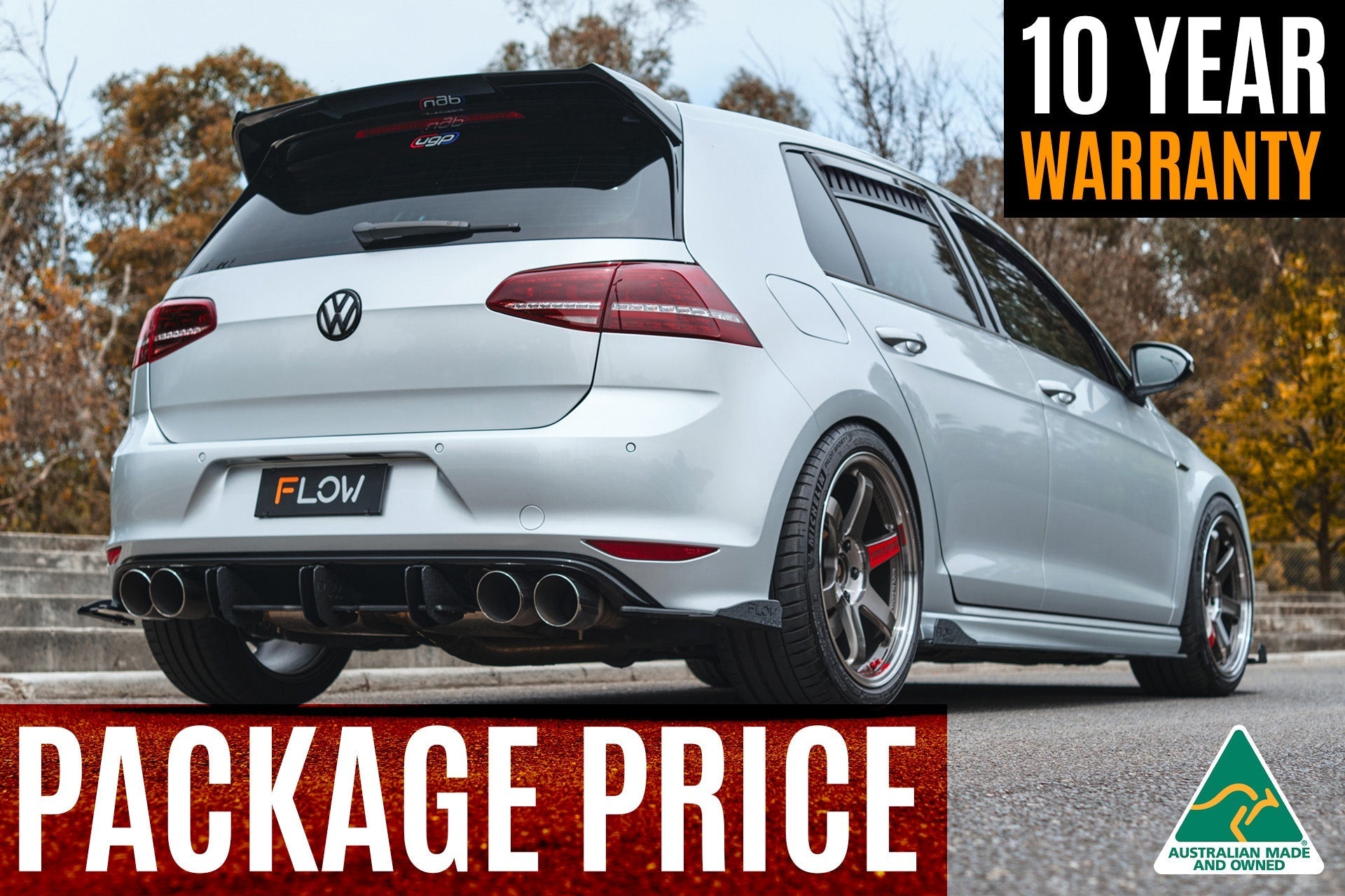 Flow Design MK7 Golf R (USDM) Full Lip Splitter Set