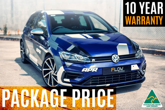 Flow Design MK7.5 Golf R Full Lip Splitter Set with Flow-Lock Rear Diffuser