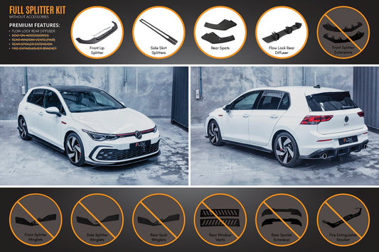 Flow Design MK8 Golf GTI Full Lip Splitter Set
