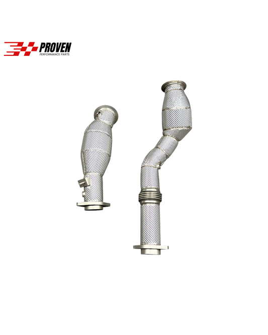 BMW F97, F98/ X3M, X4M Catted Downpipe With Heatshield