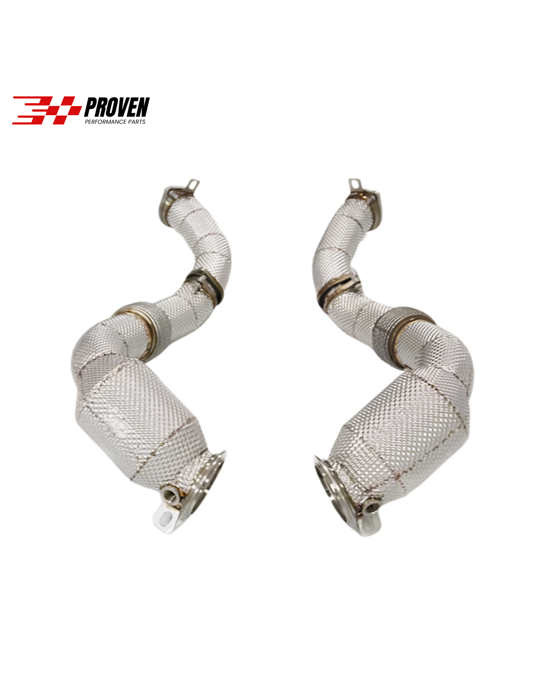 BMW F95, F96 / X5M, X6M Catted Downpipe With Heat Shield