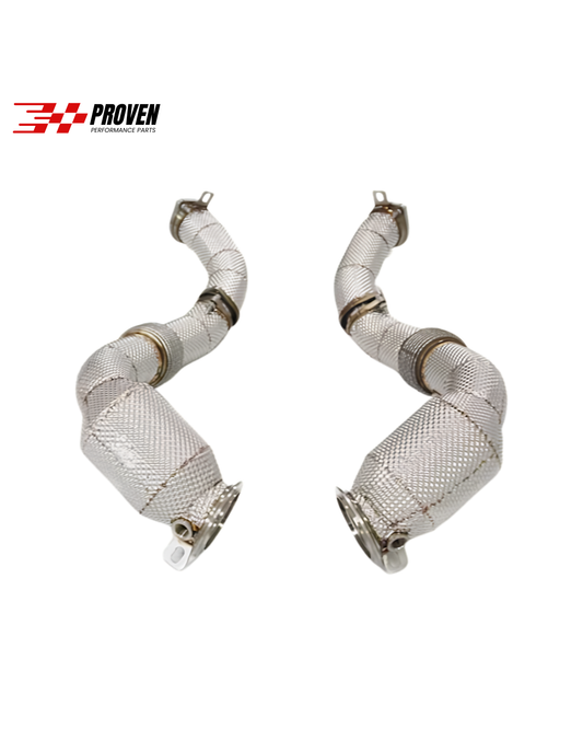 BMW F95, F96 / X5M, X6M Catted Downpipe With Heat Shield