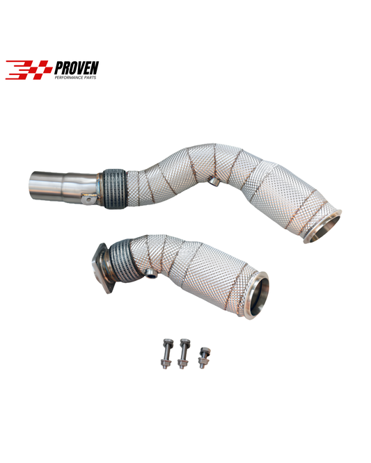 BMW F80/F82/F87, M3/M4/M2 (S55) Catted Downpipe With Heat Shield