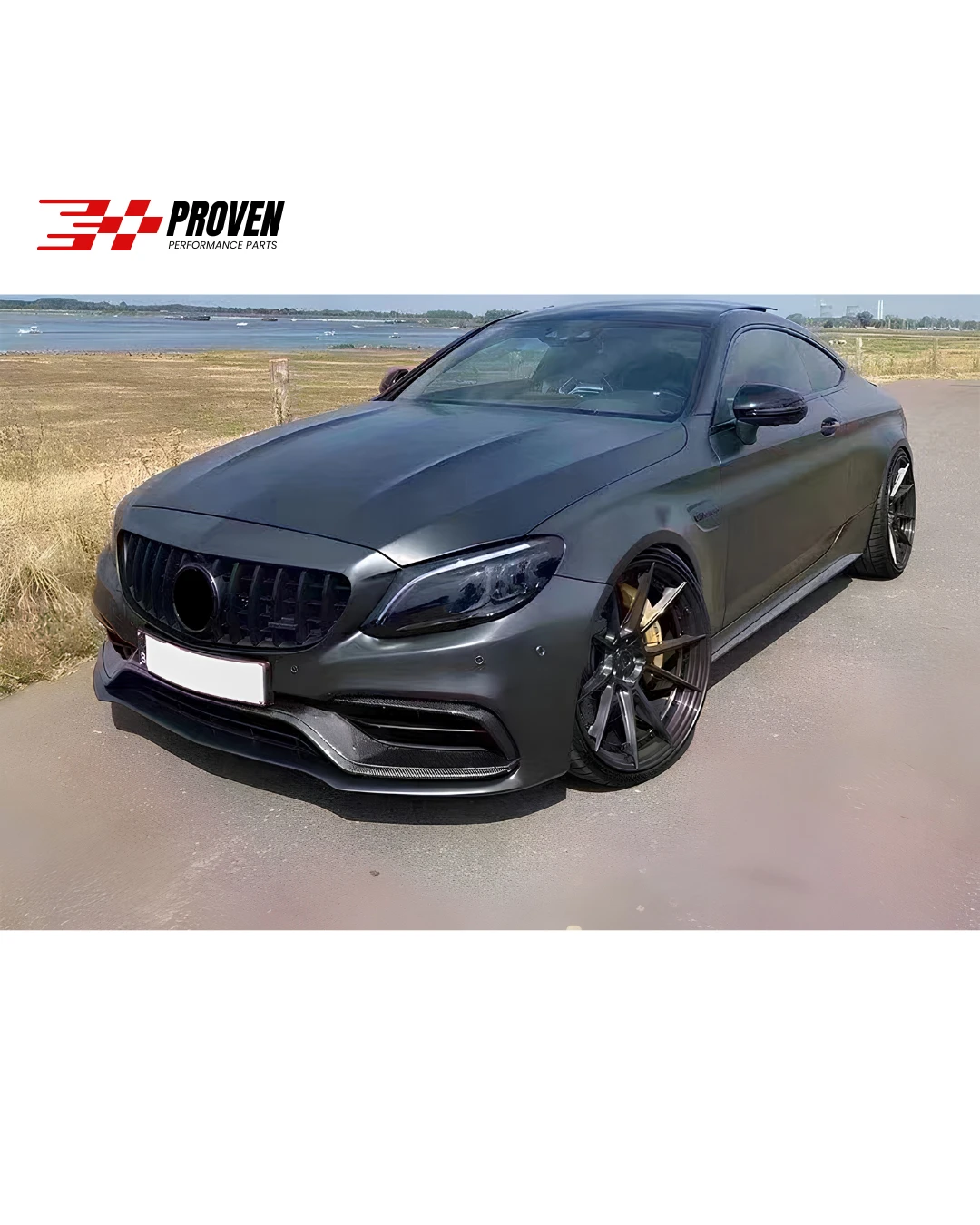 Mercedes Benz W205 C63/C63s AMG Coupe Carbon Fibre E Style Front Lip