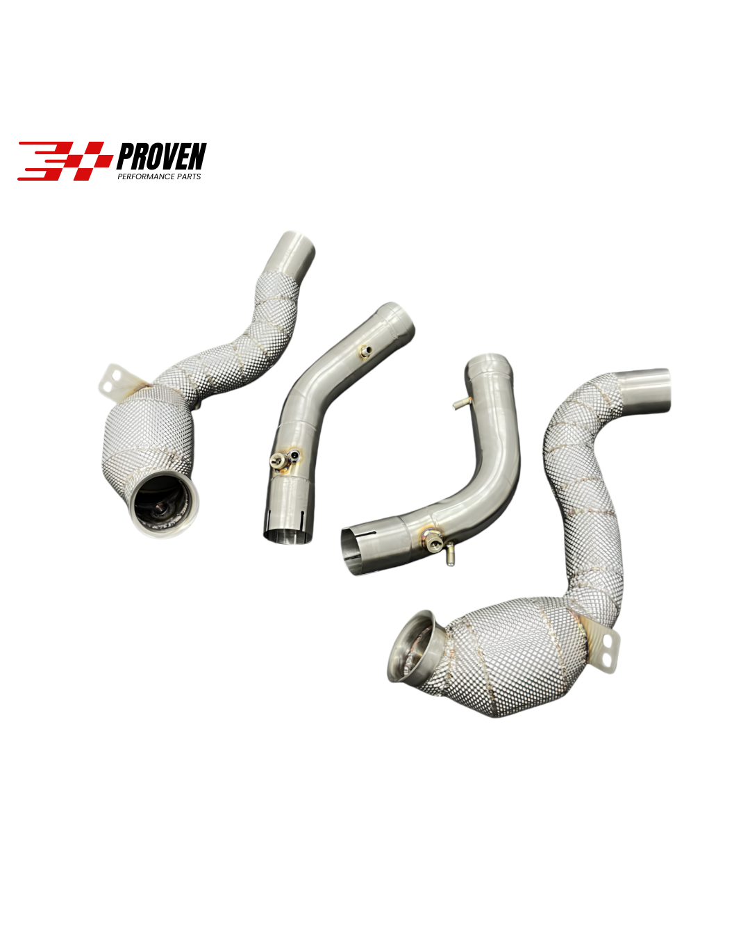 Mercedes Benz W213, E63/E63s AMG Catted Downpipe With Heatshield