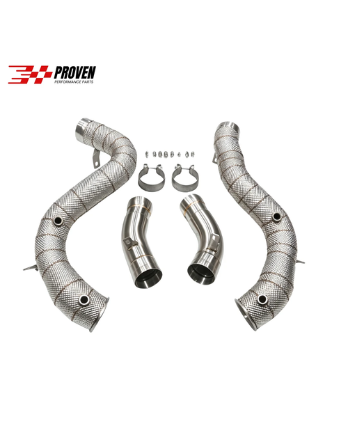 Mercedes Benz X253/C253, GLC63/GLC63s AMG Catless Downpipes With Heatshield